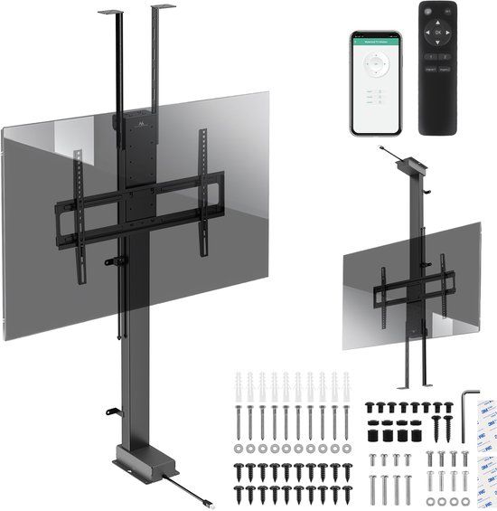 Maclean MC-125 Elektrische TV-beugel voor Plafond en Vloer - 43-88 inch - VESA 600x400 - 60kg - Zwart