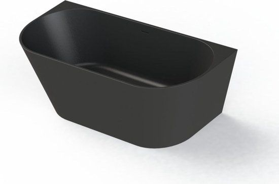 Arcqua Pinto Back To Wall Vrijstaand Bad 160x70 cm - Mat Zwart