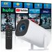 Mini-projecteur, 720p, 4K, WiFi 6, Bluetooth 5, correction trapézoïdale automatique, rotatif à 180°
