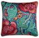 Laurence Llewelyn-Bowen - Blauw/rood Boheems kussen - 43 x 43 cm - Zacht fluwelen kussen met bloemen - Vulling/vulling inbegrepen - Piped Edge - Luxe kussen - Damast Kussen - Down the Dilly Collection