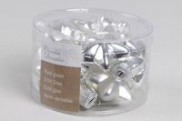 Kaemingk Decoris Ster Glas Glans-Mat Zilver 2x4.5x4cm