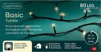 Lumineo Kerstverlichting - 80 led lampjes - warm wit - 6 meter - zwart snoer