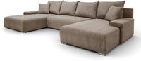 Margaret Hadas24 Hoekbank Lauren U-vorm, 348x188 cm met Slaapfunctie en Opbergbak, 5-zits, Cappuccino