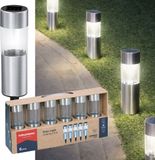 Grundig Solar Lamp Set van 6 - Tuinverlichting op Zonne-energie - Zilver