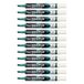 Pentel Maxiflo whiteboard-marker, droog afwisbaar, medium wigpunt, groene vloeibare inkt, 12 stuks