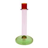 Nieuwigheid Hoge Glazen Kandelaar Houder | Hedendaagse Kerst Tafeldecoraties | Ideaal kerstcadeau | Gebruik als Home Decor, Kous Filler, Secret Santa | | Maat: 19cm -Oranje - Roze - Groen