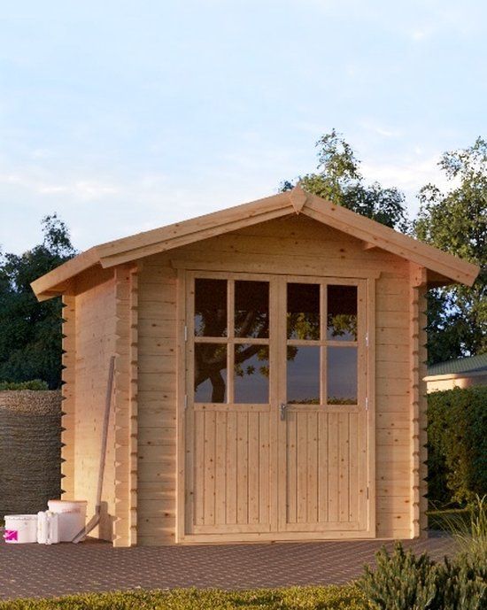Intergard Houten tuinhuisje hoek blokhut Nano 200x200cm