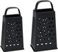 Set de râpes de cuisine et à fromage - 2x pièces - noir - 4 faces - 23 et 18 cm - Inox