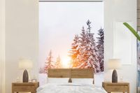 Nr1Wallpaper Fotobehang Zon - Bomen - Sneeuw - 155x240 cm - Vlies - Multicolor