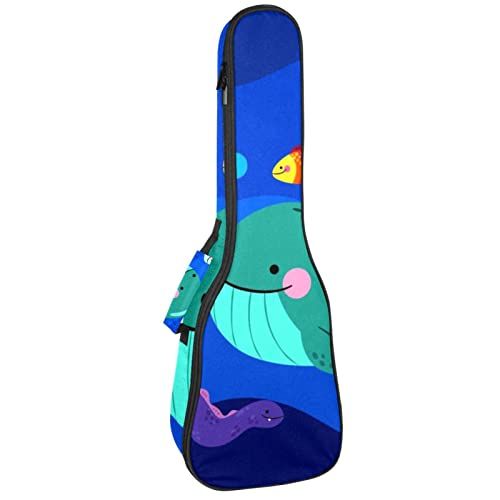 Mersov Tenor Ukulele Gigbag Waterdichte Ukelele Case Gewatteerde Rugzak, Geweldig voor Sopraan Concert (21/23/24") Onderwater Blauw