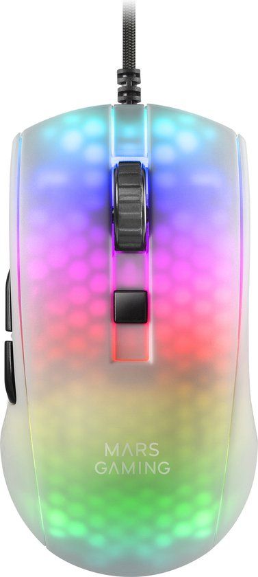Mars Gaming MMRW Gaming Muis - Wit - 12800 DPI - Rechtshandig