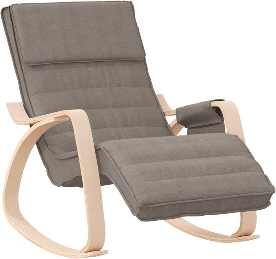 vidaXL Schommelstoel Stof Taupe
