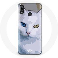 Maniacase Hoesje voor Huawei P20 Lite Turkse van Cat blauw oog en geel oog