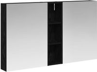 vidaXL Badkamermeubelset, 3-delig, 120 x 14,5 x 70 cm, badkamermeubel, rechthoekige led-spiegel, moderne wandopslag, praktische organizer, ruimtebesparend