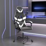 VidaXL Gamestoel kunstleer zwart en wit