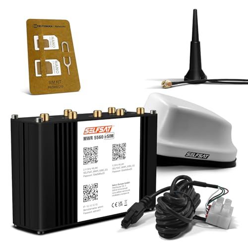 SELFSAT MWR 5560 eSIM 5G Cat 20 WLAN-router tot 3,4 Gbps incl. SELFSAT 5G antenne wit