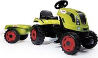 Smoby Rolly Toys Tret Traktor, Farmer XL, Aanhaakwagen, Verstelbare stoel, Openende motorkap, Groen