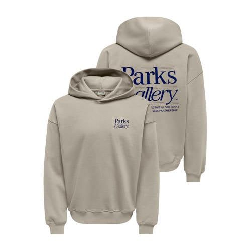 ONLY & SONS relaxed fit hoodie met backprint - beige