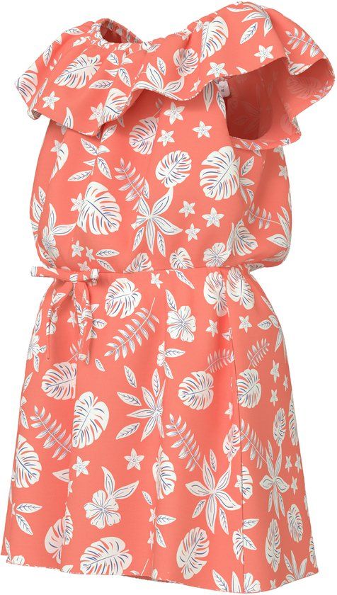 NAME IT NMFVINAYA SS PLAYSUIT Meisjes Broeken Maat 92 Polyester Fusion Coral