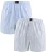 Björn Borg heren cotton stretch 2P wijde boxershorts stripe blauw & wit II