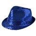 Dress Up America Glinsterende Blauwe Lovertjes Party Fedora Hoed