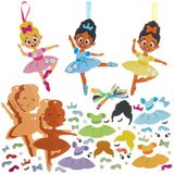 Baker Ross FN548 Ballerina Mix & Match Decoratie Kits - Set van 8, Kunst en Ambacht Schuim Decoratie Kits voor Kinderen
