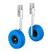 VEVOR roues de mise à l'eau (capacité 136,1 kg) roue de miroir en acier inoxydable de 26 cm avec pneu plein en PVC, roues de mise à l'eau pliables avec 4 attelages rapides, convient aux bateaux de pêche gonflables jusqu'à 4 mètres de long.