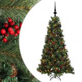 vidaXL Kunstkerstboom met kerstbal 150 cm 150 LED's Warmwit
