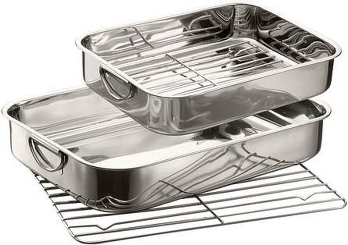 Westfalia Multifunctionele gratineerschaal, roestvrijstaal, 25 x 17,5 x 5,5 cm