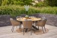 Santika Furniture Tika/Palta 180 cm dining tuinset 5-delig Grijs-antraciet