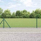 vidaXL - Gelast draadhek met betonnen voetstuk 25 x 0,6 m groen mesh