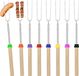 Bol Fourchettes à grill télescopiques - Set de 8 - Acier inoxydable - Poignées en bois