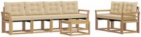 vidaXL - Buiten - bank - set - 6 - zitplekken - Wit - en - Beige