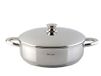 Lage kookpan van roestvrij staal 18/10, met deksel van staal, Ø 26 cm