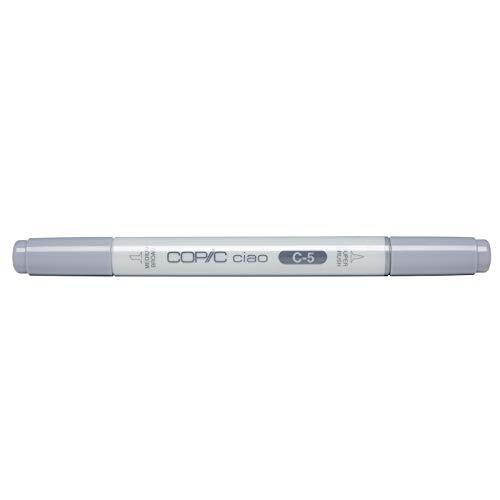 Copic Ciao marker type C - 5, cool grijs No. 5, veelzijdige lay-outmarker, op alcoholbasis, met een middelbrede en een penseelpunt