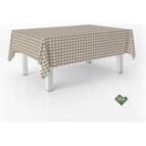ECOMMERC3 Vichy Tafelkleed, vuilafstotend, rechthoekig, 300 x 140 cm, extra zacht en waterdicht, taupe