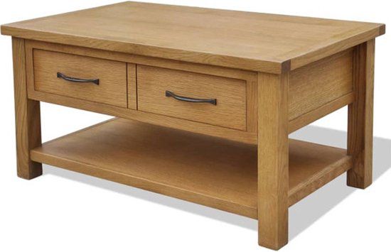 vidaXL Salontafel 88x53x45 cm massief eikenhout