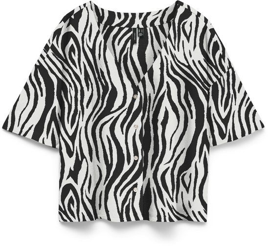 VERO MODA VMMYMILO 2/4 V-NECK SHIRT WVN NOOS Dames Blouses M Viscose Linnen Zebraprint