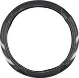 Dunlop Stuurhoes Auto 38CM - Geschikt voor Stuurwielen 37-39CM - Comfortabele Grip - Anti-Slip - Auto Decoratie - Kunstleer - Zwart/Wit