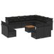 vidaXL 13-delige Loungeset met kussens, polyrattan, zwart