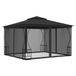 vidaXL Prieel met netten 300x300x265 cm antracietkleurig