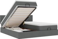 vidaXL - Ottoman bed with mattresses - 160x200cm - fabric - dark grey