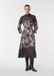 Comma - Femme - Robe midi en satin imprimé - Marron foncé - Taille 38