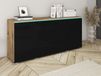 Buffet VITTORIO 2 portes 3 tiroirs chêne wotan/noir brillant