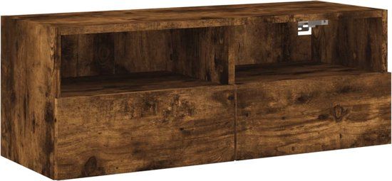 vidaXL Tv-wandmeubel 80x30x30 cm bewerkt hout gerookt eikenkleurig