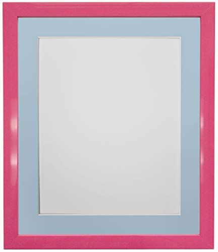 FRAMES BY POST FRAMES DOOR POST 0.75 Inch Roze Foto Frame met Blauwe Bevestiging 12 x 12 Beeldgrootte 10 x 10 Inch Kunststof Glas