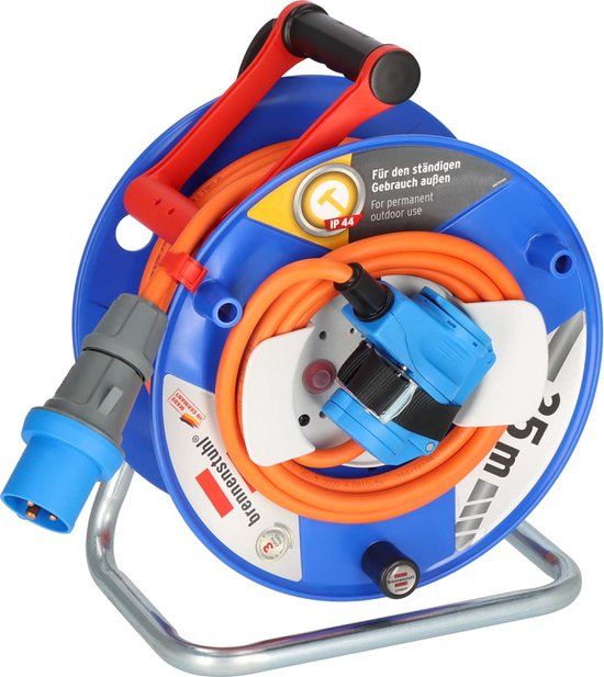 Brennenstuhl Camping Kabelhaspel 25m - CEE Kabelhaspel Caravan - Oranje