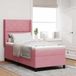 Maison Exclusive - Lit boxspring avec bandes lumineuses LED, rose, 90 x 200 cm, velours