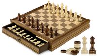Jeu d'échecs en bois magnétique, 32,5 cm, avec boîte de rangement