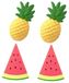 Fruit Style Clips de serviette de plage grands pour chaises longues - Jeu de 4